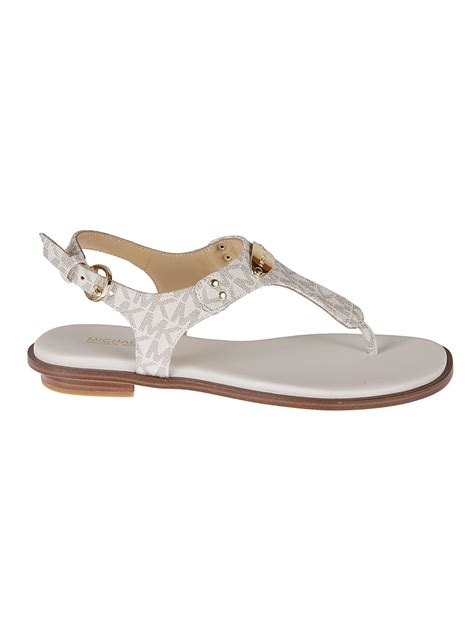 michael kors plate thong sandals white|michael kors heeled sandals.